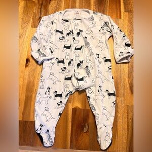 Magnetic Me Cream and Black Dog Print One Piece
